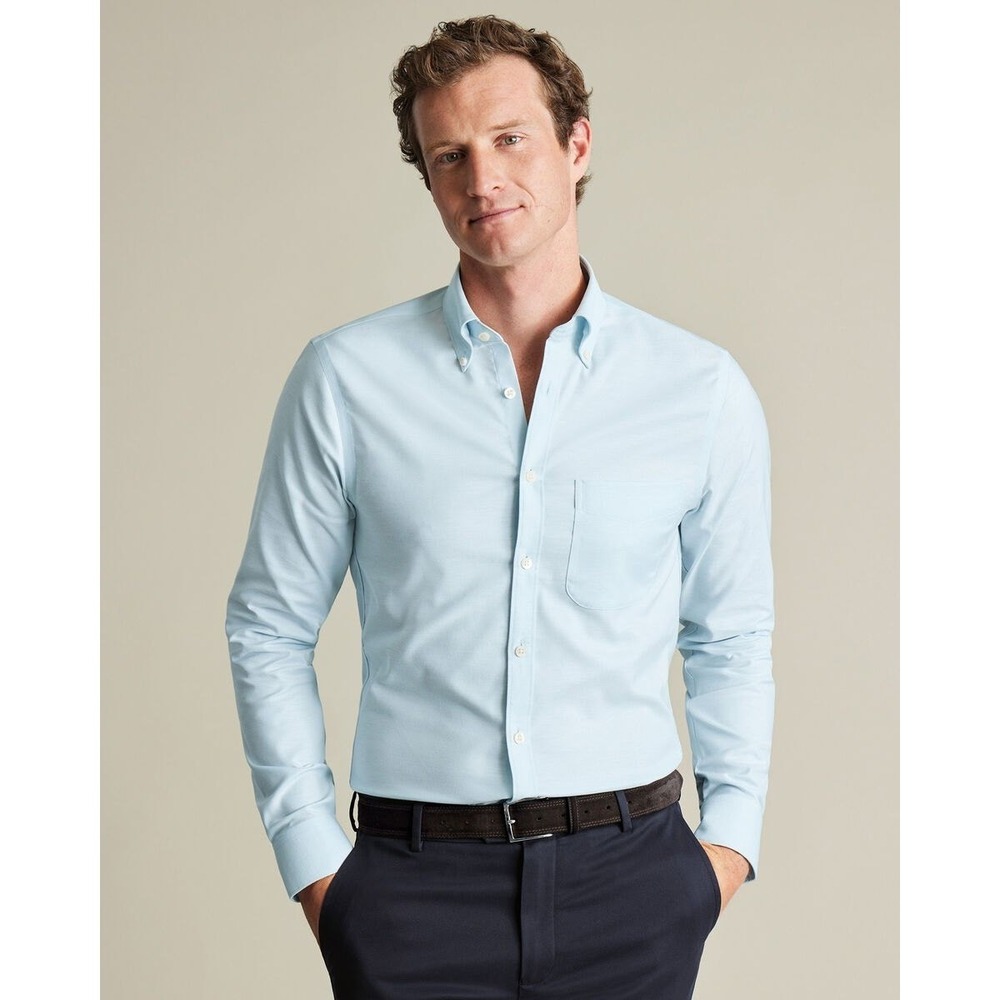 Charles Tyrwhitt Classic Fit Stretch Oxford Shirt‎ Sky Blue 17.5/34